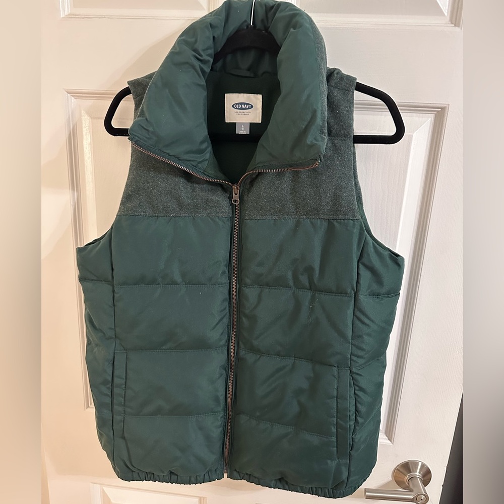 Old Navy Forest Green Puffer Vest